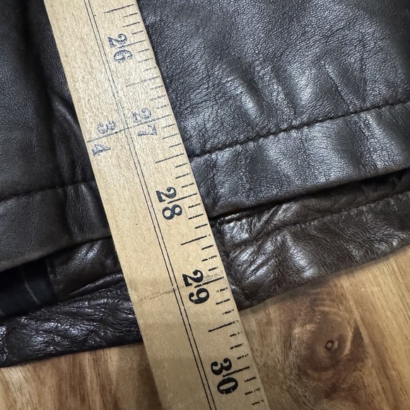 Vintage Chaps Leather Jacket Mens‎ L Brown Full Zip Lined Bomber Faded Casual - Picture 5 of 6